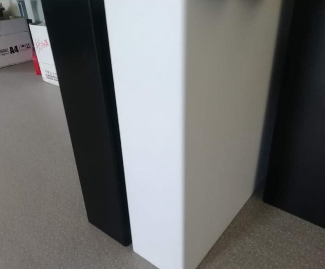 white & black cash drawer