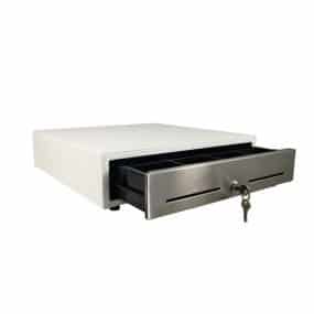 white economical cash drawer
